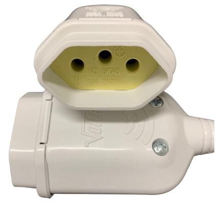 Imagem de Kit 10 Pino De Tomada 10a Prensa Cabo Macho Fêmea 3p 2p+T