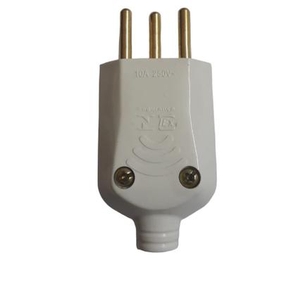 Imagem de Kit 10 Pino De Tomada 10a Prensa Cabo Macho Fêmea 3p 2p+T