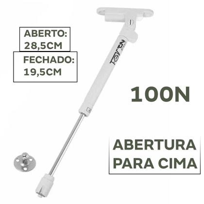 Imagem de Kit 10 Pistão A Gás Com Amortecedor 100N Branco Fgvtn