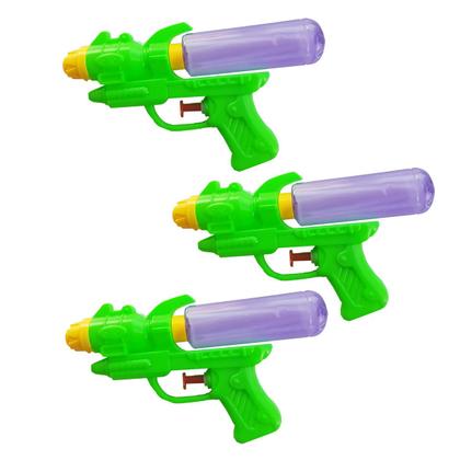 Imagem de Kit 10 Pistola Arminha Water Gun Lança Água Brinquedo 18cm