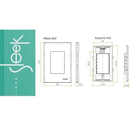 Imagem de Kit 10 Placa 3 Postos C/ suporte 4x2 Sleek Branco Margirus