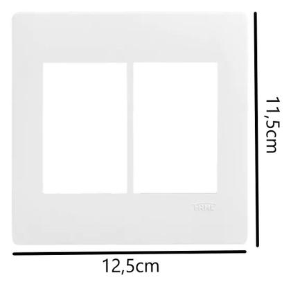 Imagem de Kit 10 Placa 4x4 Com Suporte P/ 6 Modulo Habitat Branco 3643