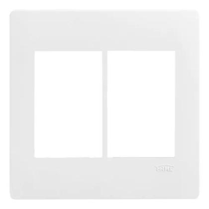 Imagem de Kit 10 Placa 4x4 Com Suporte P/ 6 Modulo Habitat Branco 3643