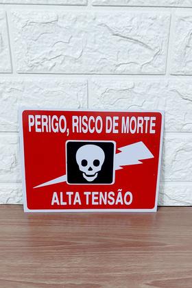 Imagem de kit 10 Placa Sinalização PERIGO,RISCO DE MORTE ALTA TENSÃO