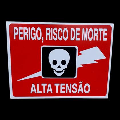 Imagem de kit 10 Placa Sinalização PERIGO,RISCO DE MORTE ALTA TENSÃO