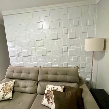Imagem de Kit 10 Placas 3D Efeito Gesso Decorativo 50X50cm Varios Modelos Revestimento PVC Auto Relevo
