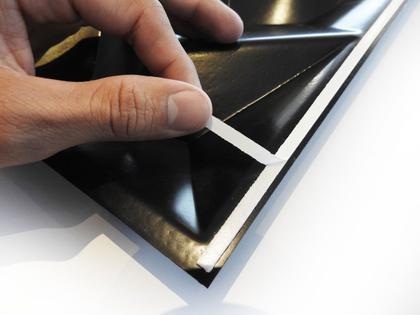 Imagem de Kit 10 Placas 3d Preta Decorativa Pétalas Flor Revestimento Autocolante Plástico PVC Auto Relevo
