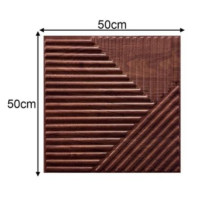 Imagem de Kit 10 Placas 50x50cm 3D Ripado Abstrato Estilo Madeira Decorativa Revestimento Plástico PVC Auto Relevo