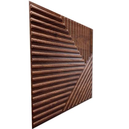 Imagem de Kit 10 Placas 50x50cm 3D Ripado Abstrato Estilo Madeira Decorativa Revestimento Plástico PVC Auto Relevo