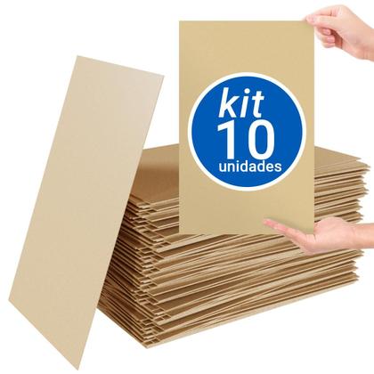 Imagem de Kit 10 Placas Chapas Mdf Cru 3mm 30x19cm Quadro Artesanato