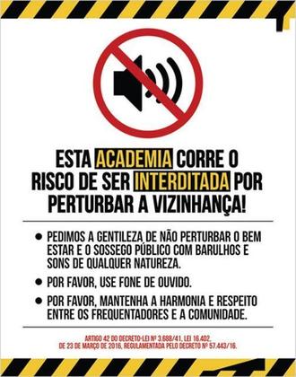 Imagem de Kit 10 Placas De Academia Não Faça Barulho 36X46