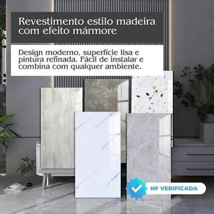 Imagem de Kit 10 Placas Decorativa Parede Efeito Mármore Autocolante