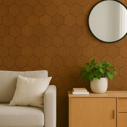 Imagem de Kit 10 Placas Hexagonal Decoração De Parede 3D Hexágonos Uv Autocolante