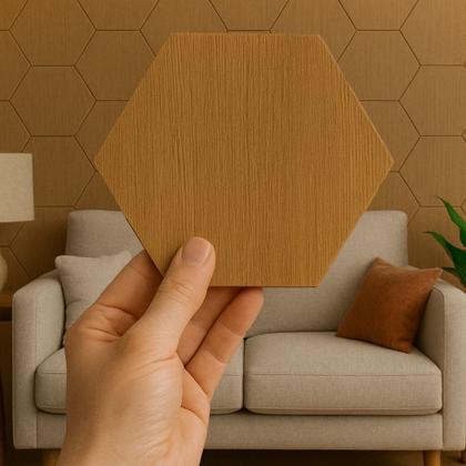 Imagem de Kit 10 Placas Hexagonal Decoração De Parede 3D Hexágonos Uv Autocolante