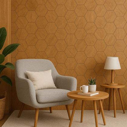 Imagem de Kit 10 Placas Hexagonal Decoração De Parede 3D Hexágonos Uv Autocolante