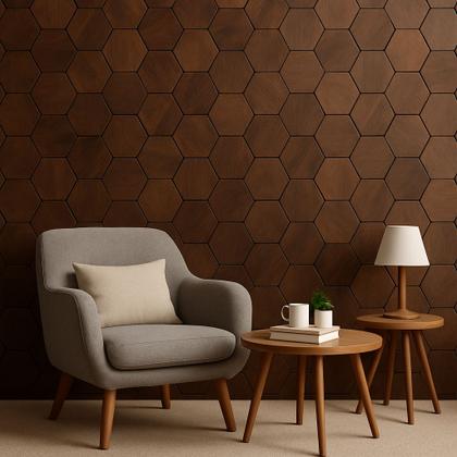 Imagem de Kit 10 Placas Hexagonal Decoração De Parede 3D Hexágonos Uv Autocolante