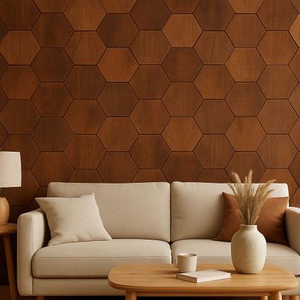 Imagem de Kit 10 Placas Hexagonal Decoração De Parede 3D Hexágonos Uv Autocolante