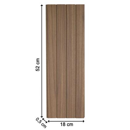 Imagem de Kit 10 Placas Painel Ripado Revestimento Adesivo Modular Cor Freijó Madelina Decor