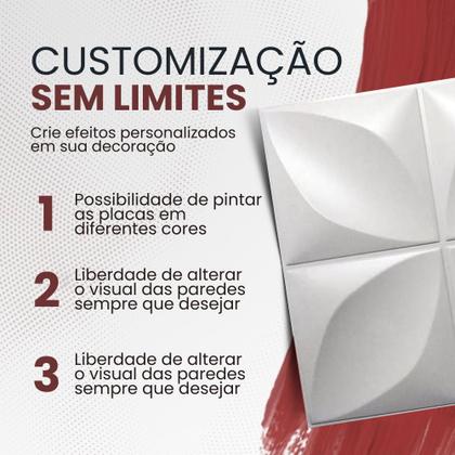 Imagem de Kit 10 Placas PVC 3D Revestimento Parede Flor Pétalas 25cm