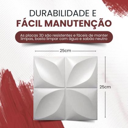 Imagem de Kit 10 Placas PVC 3D Revestimento Parede Flor Pétalas 25cm