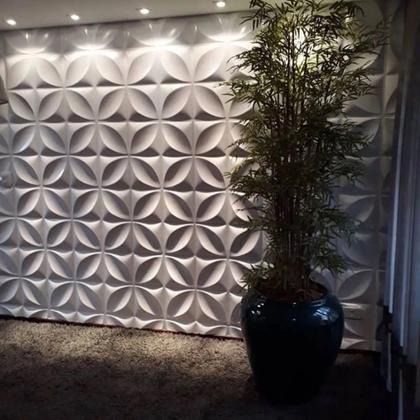 Imagem de Kit 10 Placas PVC 3D Revestimento Parede Flor Pétalas 25cm