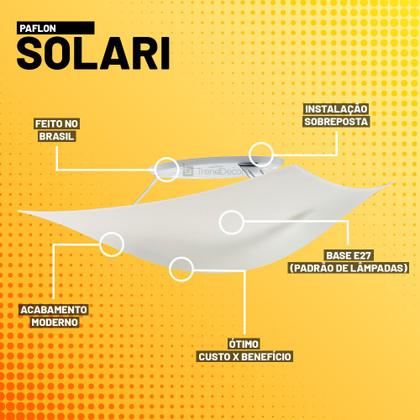 Imagem de Kit 10 Plafon Luminária de Teto Taschibra Solari Quadrado 2x E27 com Lâmpadas