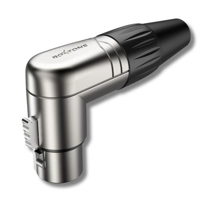 Imagem de Kit 10 Plug Xlr 90º Macho + 10 Fêmea 3 Vias Robusto Roxtone