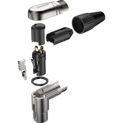 Imagem de Kit 10 Plug Xlr 90º Macho + 10 Fêmea 3 Vias Robusto Roxtone