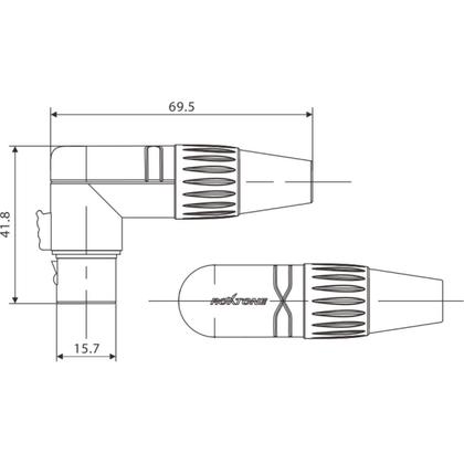 Imagem de Kit 10 Plug Xlr 90º Macho + 10 Fêmea 3 Vias Robusto Roxtone