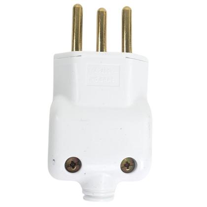 Imagem de Kit 10 Plugue Macho 3 Pinos 2P+T + Tomada Fêmea 10A Branca