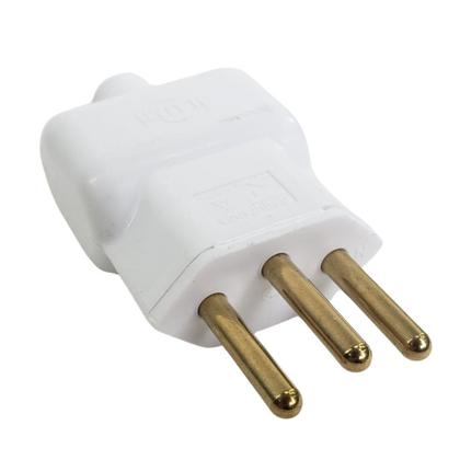 Imagem de Kit 10 Plugue Macho 3 Pinos 2P+T + Tomada Fêmea 10A Branca