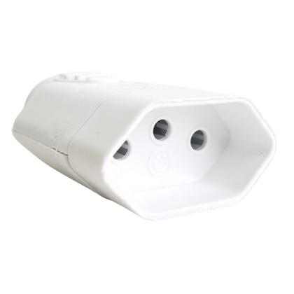 Imagem de Kit 10 Plugue Macho 3 Pinos 2P+T + Tomada Fêmea 10A Branca