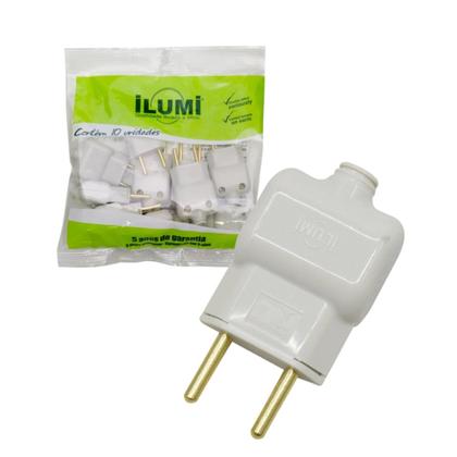 Imagem de Kit 10 Plugue Pino Macho 2p 10a