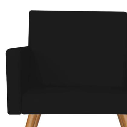 Imagem de Kit 10 Poltrona Cadeira Nina Decorativa Recepção Sala De Estar material sintético Preto - DAMAFFÊ MÓVEIS