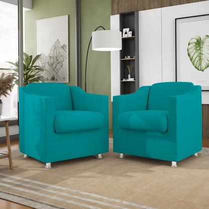 Imagem de Kit 10 Poltronas Decorativa Reforçada Consultório Sala Suede