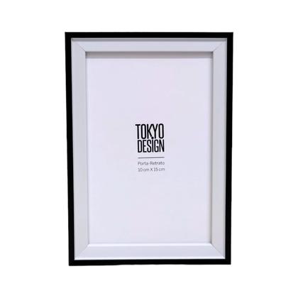 Imagem de Kit 10 Porta Retrato 10x15 Palmira Preto Branco MDF Tokyo Design