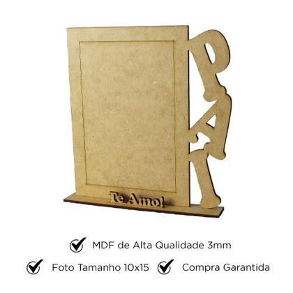 Imagem de  Kit 10 Porta Retrato MDF Dia dos Pais Presente Pai Te Amo 