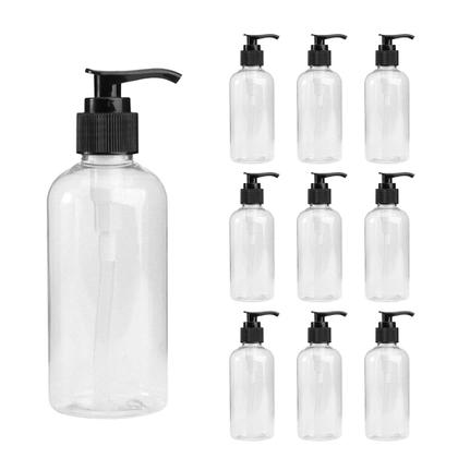 Imagem de Kit 10 Portas Sabonete Creme de Vidro com Pump de Plástico 250ml Lyor