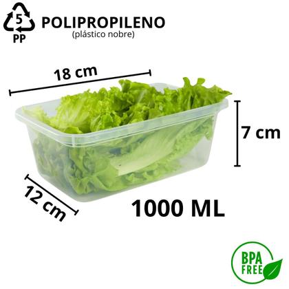 Imagem de Kit 10 Pote com Tampa 1000ml Empilhavel Marmita Freezer Microondas Organizador