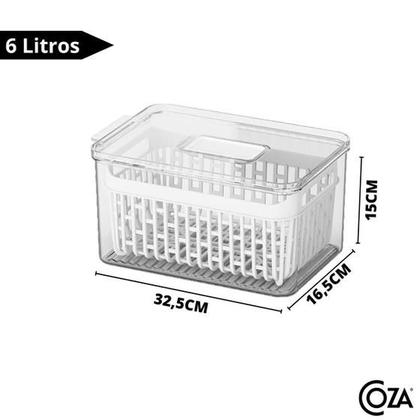 Imagem de Kit 10 Pote Organizador Alimentos Geladeira C/ Cesto Dry