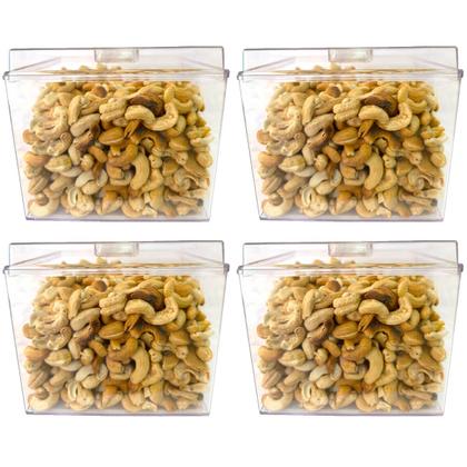 Imagem de Kit 10 Potes Acrílico Quadrado com Tampa 3,3 Litros