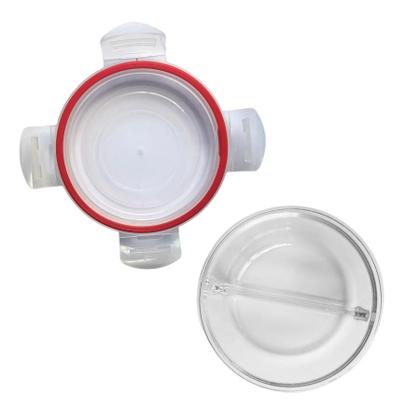 Imagem de Kit 10 Potes De Vidro 630ml 2 Divisórias Hermético Marmita Fit Com Trava Redonda