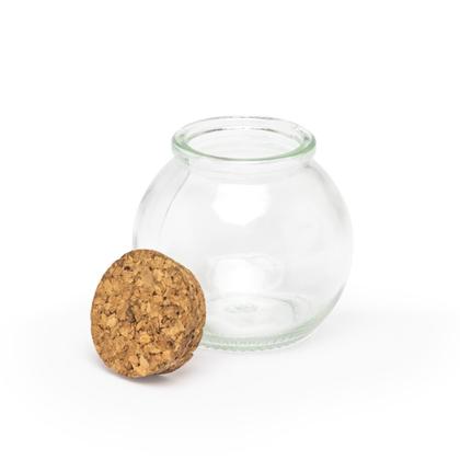 Imagem de Kit 10 Potes de Vidro Bola 100ml com Rolha para Sais E Temperos Velas