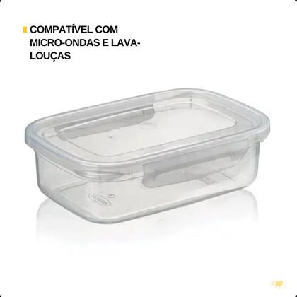 Imagem de Kit 10 Potes Microondas Pequeno Travas 270ML Transparente
