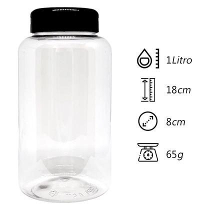 Imagem de Kit 10 Potes Plastico 1 Litro Para Tempero Sal Grosso Parrilla Com Tampa Dosadora Dupla