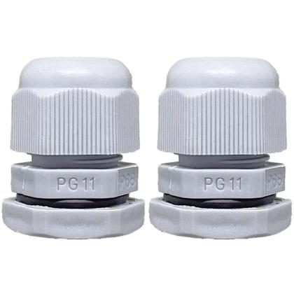 Imagem de Kit 10 Prensa Cabo Cinza Rosca Curta Padrão PG11-C 3/8