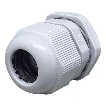 Imagem de Kit 10 Prensa Cabo Cinza Rosca Curta Padrão PG11-C 3/8