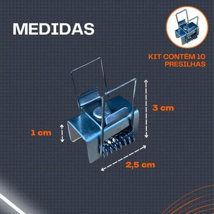 Imagem de Kit 10 Presilha Borboleta Mola Fixar Perfil Led Gesso Drywal