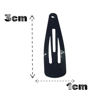Imagem de Kit 10 Presilhas De Cabelo preta Tic Tac metal pequeno 3cm