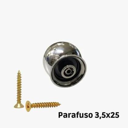 Imagem de Kit 10 Puxador Bola Grande Cromado com Parafuso